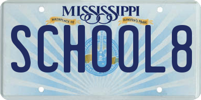 MS license plate SCHOOL8