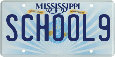 MS license plate SCHOOL9