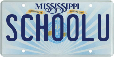 MS license plate SCHOOLU