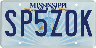 MS license plate SP5Z0K