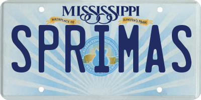 MS license plate SPRIMAS