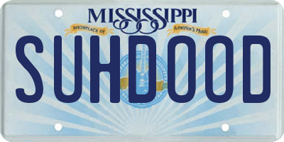 MS license plate SUHDOOD