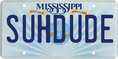 MS license plate SUHDUDE