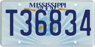MS license plate T36834