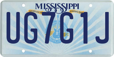 MS license plate UG7G1J