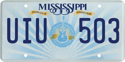 MS license plate UIU503