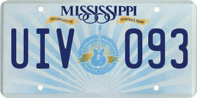 MS license plate UIV093