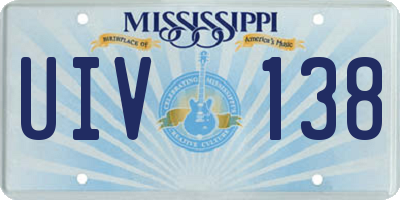 MS license plate UIV138