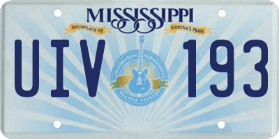 MS license plate UIV193