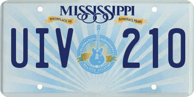 MS license plate UIV210
