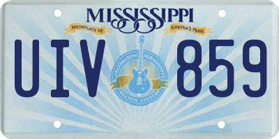MS license plate UIV859