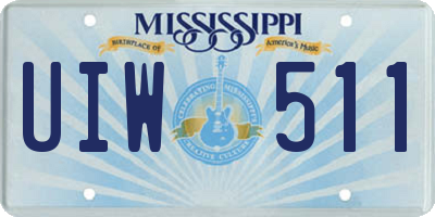 MS license plate UIW511