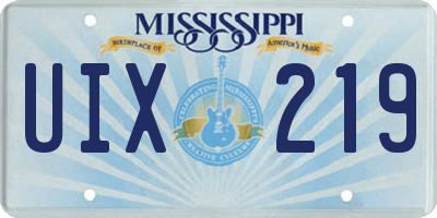 MS license plate UIX219
