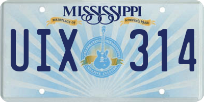 MS license plate UIX314