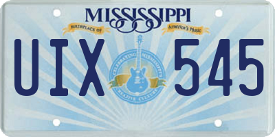 MS license plate UIX545