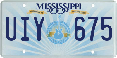 MS license plate UIY675