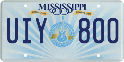 MS license plate UIY800
