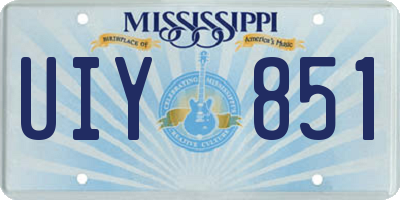 MS license plate UIY851