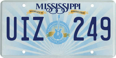 MS license plate UIZ249