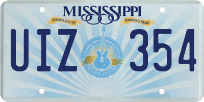 MS license plate UIZ354