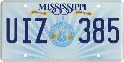 MS license plate UIZ385