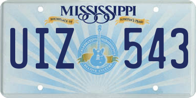 MS license plate UIZ543