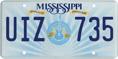 MS license plate UIZ735