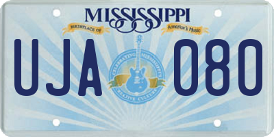 MS license plate UJA080