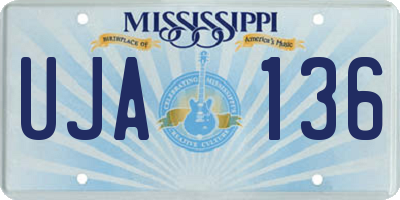 MS license plate UJA136