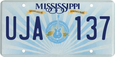 MS license plate UJA137