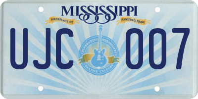 MS license plate UJC007