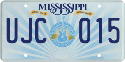 MS license plate UJC015