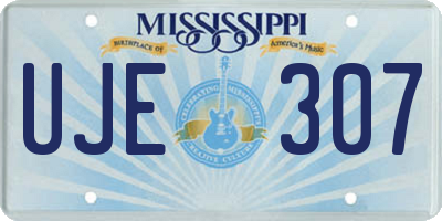MS license plate UJE307