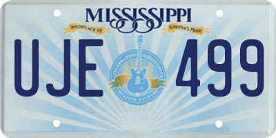 MS license plate UJE499