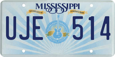 MS license plate UJE514
