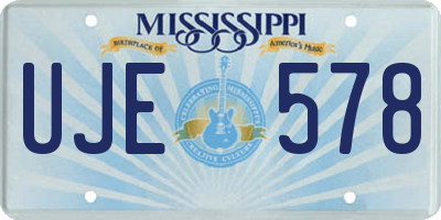 MS license plate UJE578