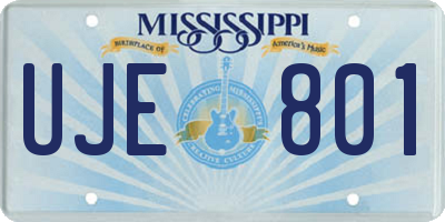 MS license plate UJE801