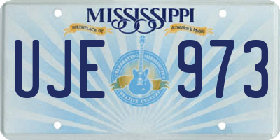 MS license plate UJE973