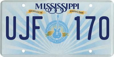 MS license plate UJF170