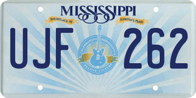MS license plate UJF262