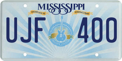 MS license plate UJF400