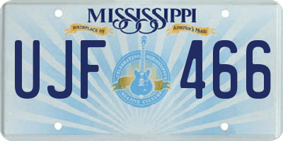 MS license plate UJF466