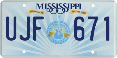 MS license plate UJF671
