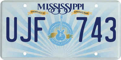 MS license plate UJF743