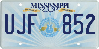 MS license plate UJF852