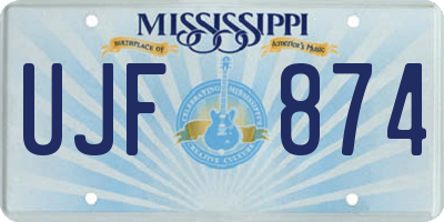 MS license plate UJF874