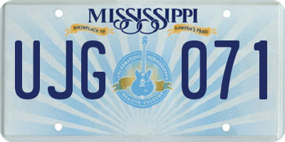 MS license plate UJG071