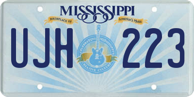 MS license plate UJH223