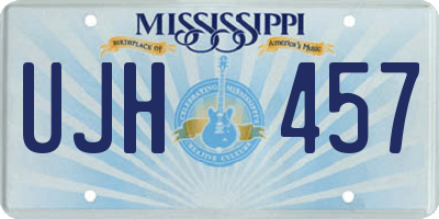 MS license plate UJH457