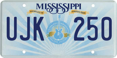 MS license plate UJK250